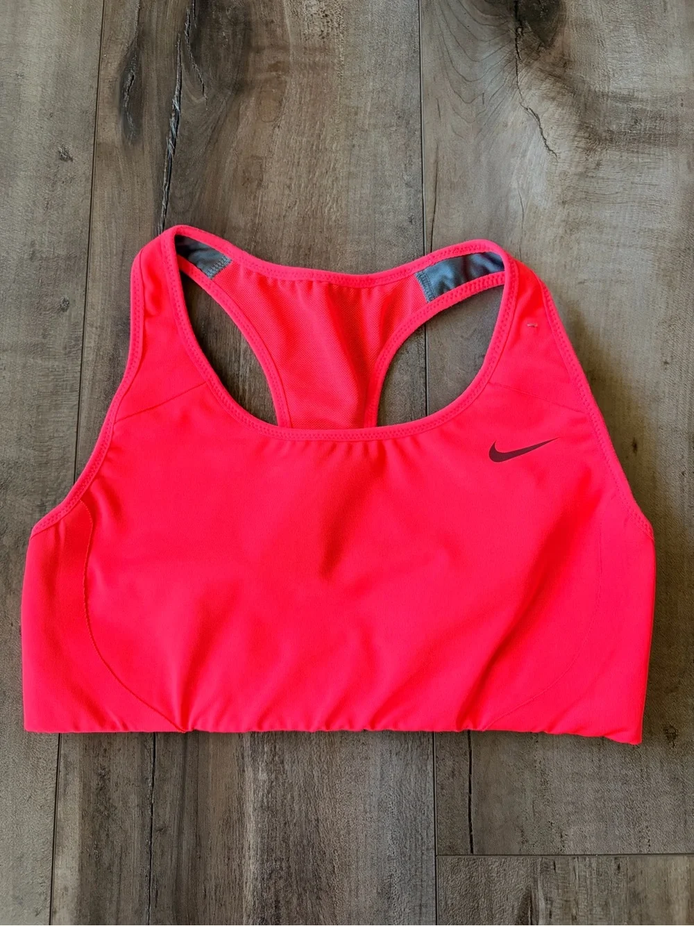Nike Hot Coral Dri-Fit Racerback Sports Bra with Swoosh. Women’s size XS.